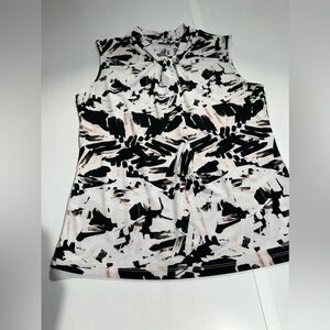 Tahari women’s size medium sleeveless blouse with twist tie, neck,‎